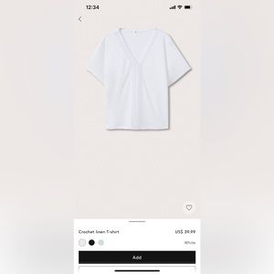 Crochet linen tshirt white color medium size .good condition pretty top